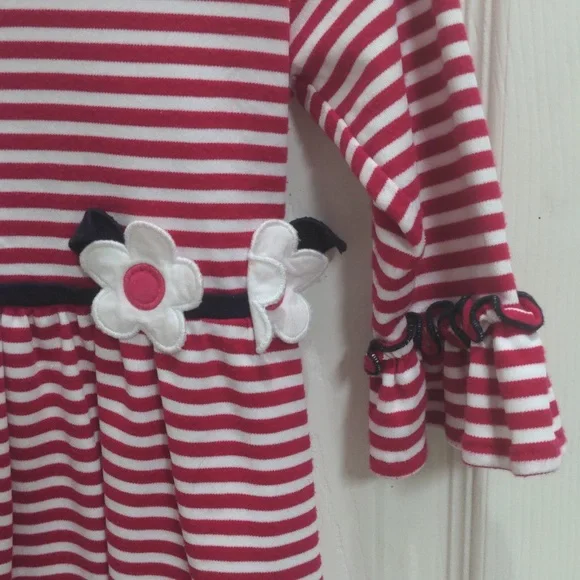 Florence Eiseman Girls Red& White Striped Dress. Size 4 T - Picture 3 of 6